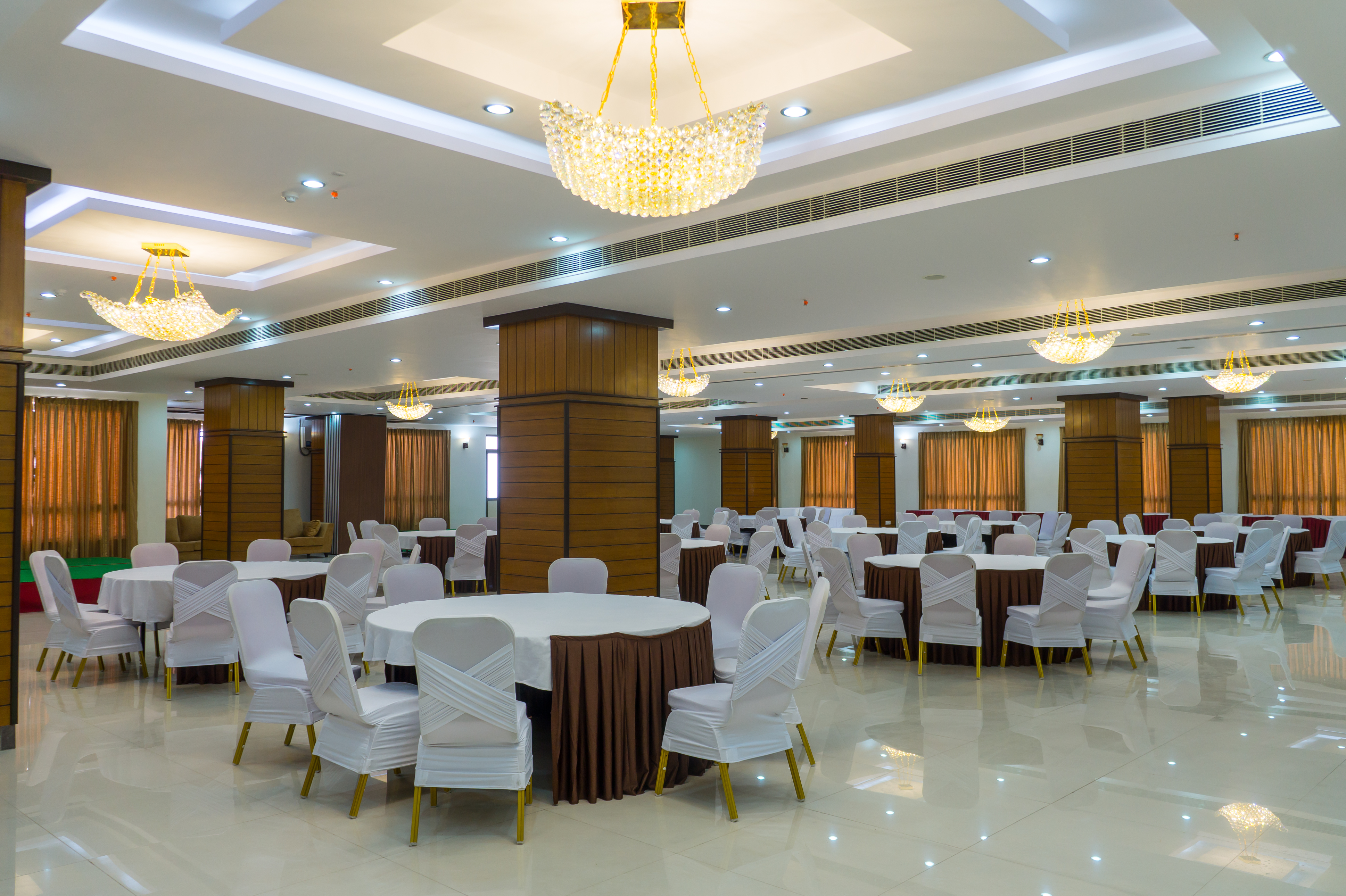 Banquet hall at Hotel Saptagiri