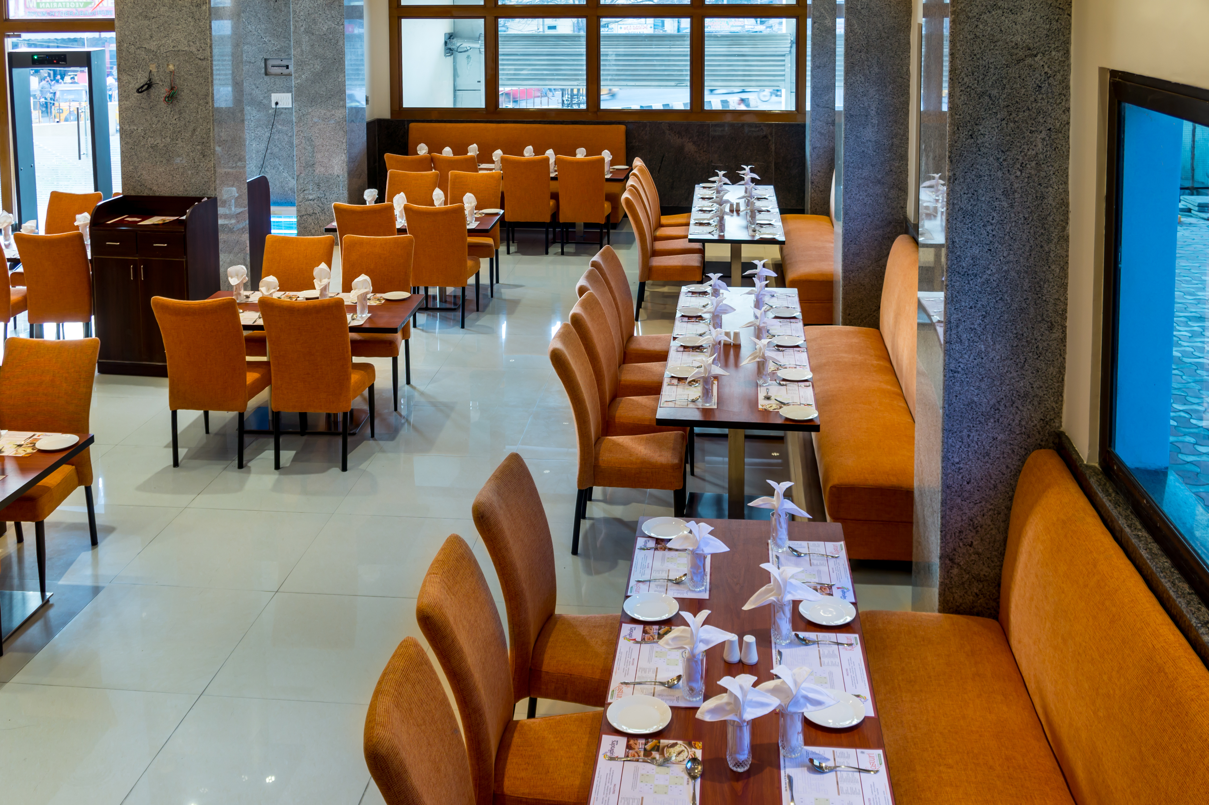 Swarn restaurant and banquet dining at Hotel Saptagiri